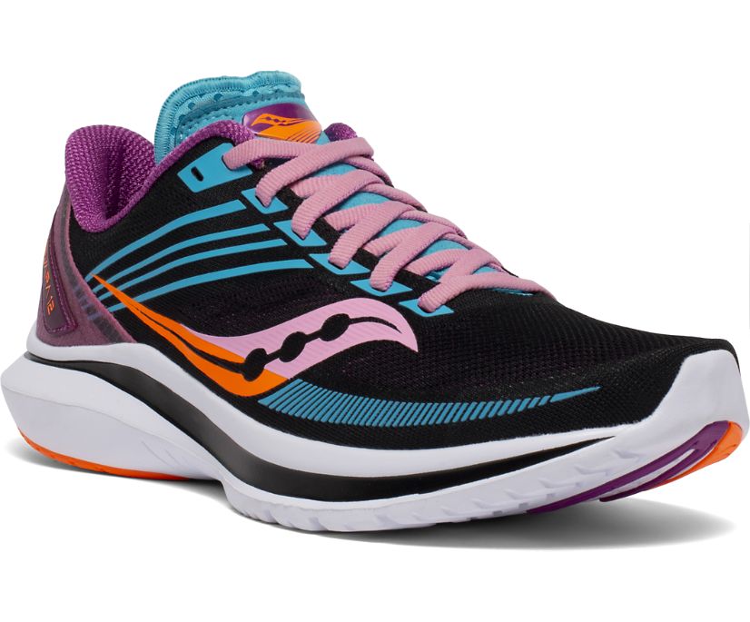 Saucony Kinvara 12 Women's Running Shoes Black / Purple / Orange | Canada 170FDNM